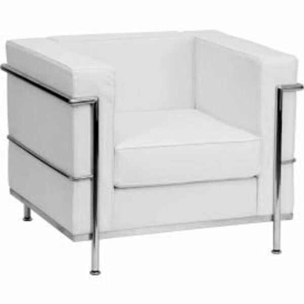 Gec Contemporary Modular Lounge Chair - Leather - Melrose White - Hercules Regal Series ZB-REGAL-810-1-CHAIR-WH-GG